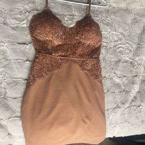 mauve colored bodycon dress